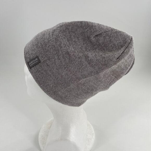 Cascade Mountain Tech Beanie Winter Hat Gray Fleece Lined Merino Wool Blend OS - Picture 10 of 10
